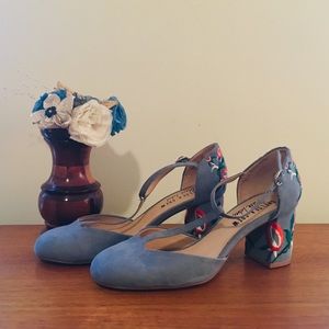 Chelsea Crew Embroidered Block Heel